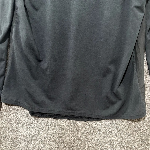 Garnet Hill Blouse Top Women XS Black Long Sleeve Silk Back Scoop Neck - Picture 8 of 12